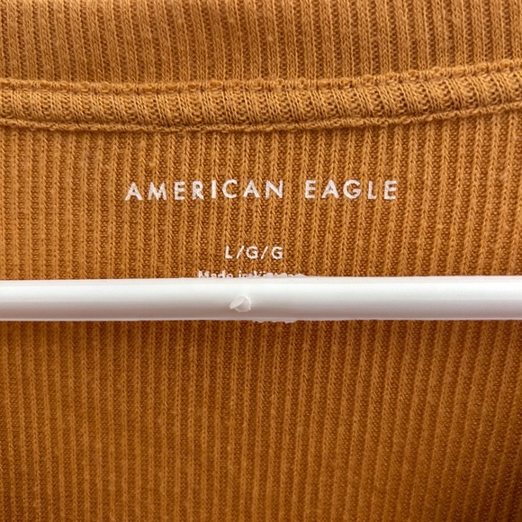 Mustard Yellow Ribbed Button Tee - Picture 2 of 3